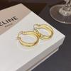 S925 Silver Geometric Circle Earrings - Trendy Light Luxury Niche Ear Jewelry for Women