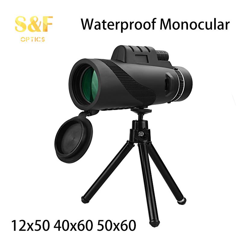 50x60 Waterproof Monocular Bird Watching Telescope With Smartphone Mount & Tripod For Travelling Hunting