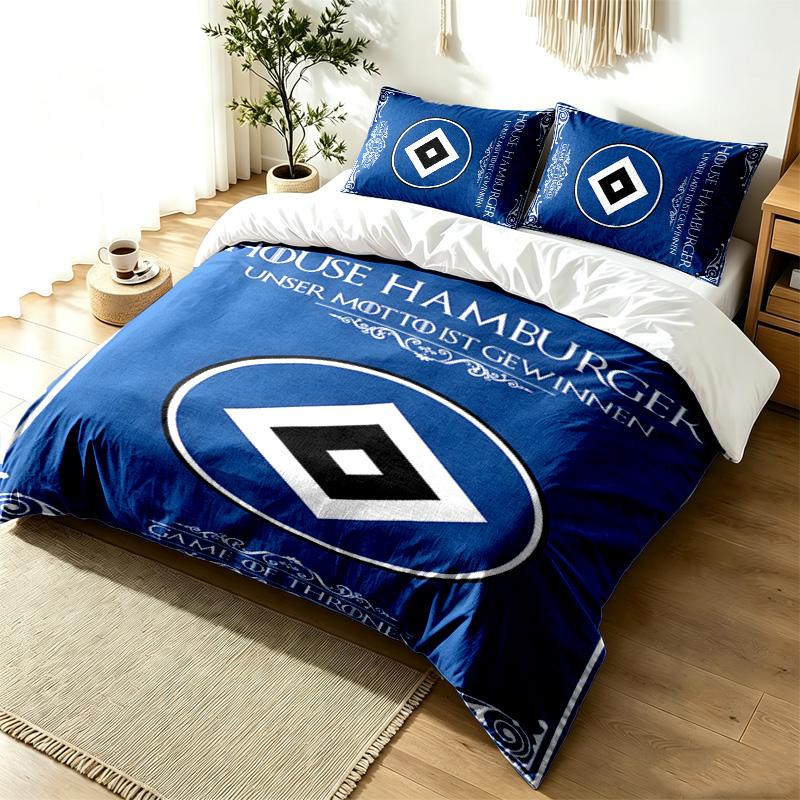 Hamburger SV 3pc Duvet Cover Set Simple Modern Bedding Set Wrinkle Resistant Soft Fabric All Season Use a perfect gift
