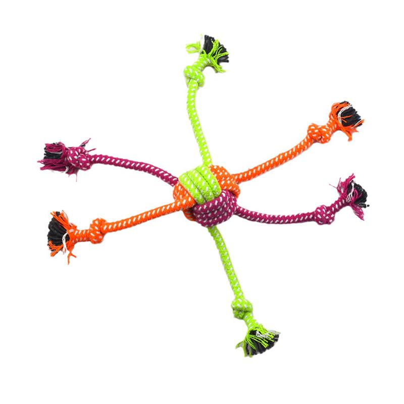 Хлопковая жевательная игрушка для питомцев, собак, щенков, прочная плетеная кость, узел из веревки 27 см, инструмент для чистки зубов, товары для питомцев