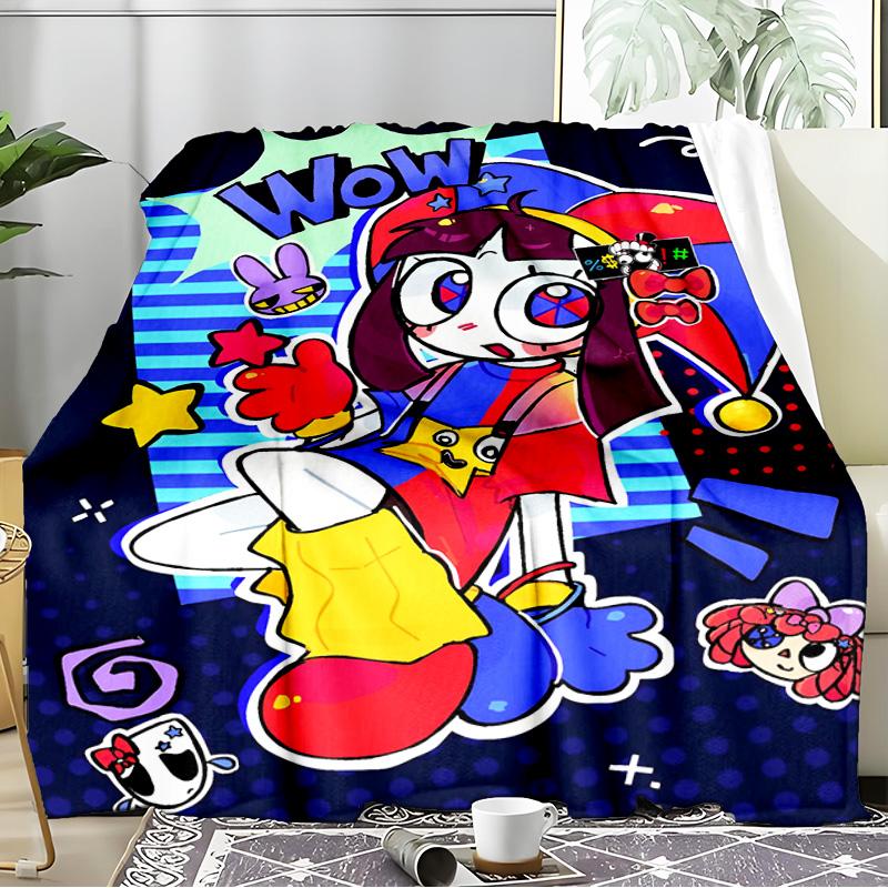 Digital Circus Adventure Blanket Flannel Throw for Sofa, Indoor, Camping, Living Room, Office, Chair, And Bed Soft Birthday Gift