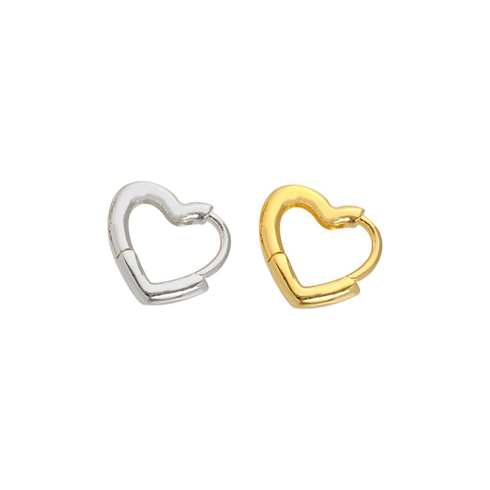 Wild Cute Girls Heart Buckle Simple Piercing Earrings Fashion Jewelry Hoop Earrings Copper