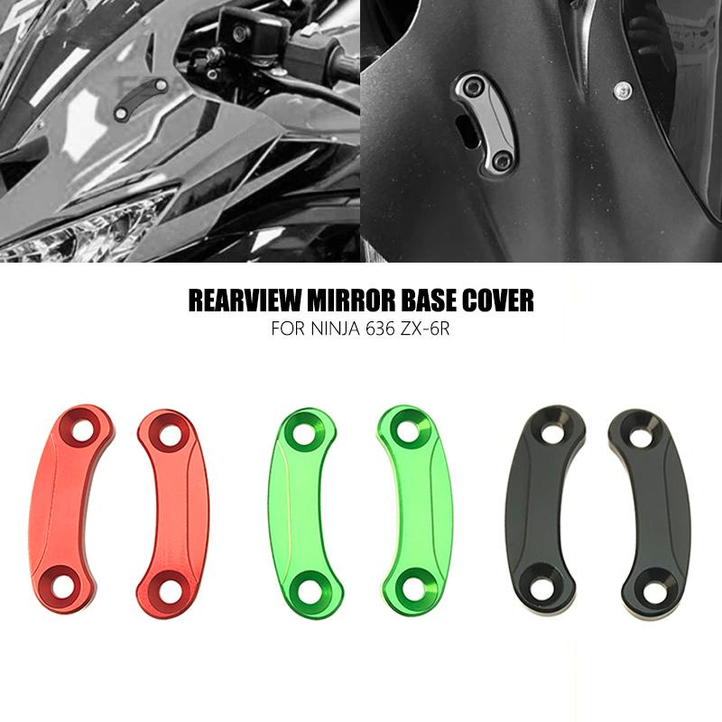 Fit For Kawasaki Ninja 636 ZX-6R Motorcycle Rearview Mirror Base Cover Windshield Drive Mirror Hole Cover ZX6R 2019-2021 ZX25R