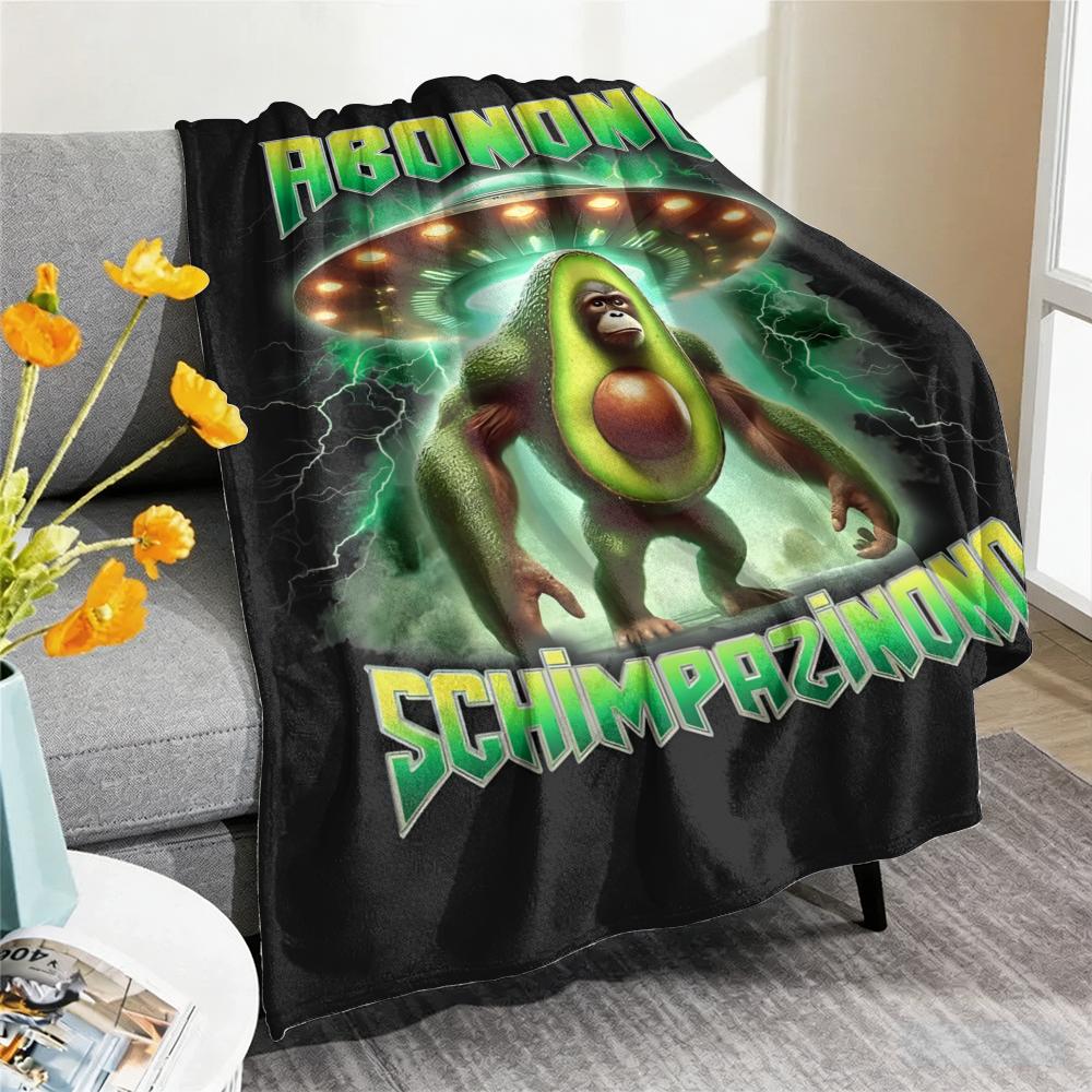 Italian Brain Rot Meme Tralalero Tralala Throw Blanket Soft Flannel Throw Lightweight Summer Home Nap for Office Travel Sofa Bed