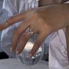 Foxanry Серебристый цвет Сверкающий циркон Каффы-кольца Для женщин Девочек Мода Личность Простой темперамент Обручальные украшения Подарки