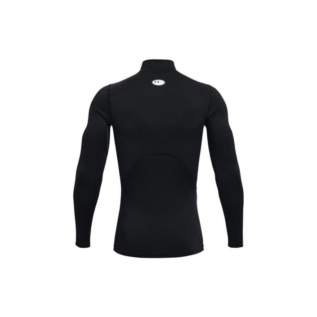 Under Armour Однотонная футболка с логотипом, воротником-стойкой и длинным рукавом, компрессионная, мужская, черная 1366072-001