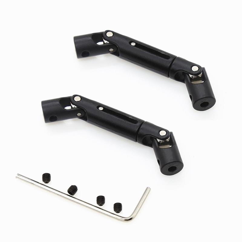 New 2Pcs Metal Universal Drive Shaft for WPL D12 C14 C24 B16 B36 B24 MN D90 MN99S Henglong RC Car Upgrade Parts