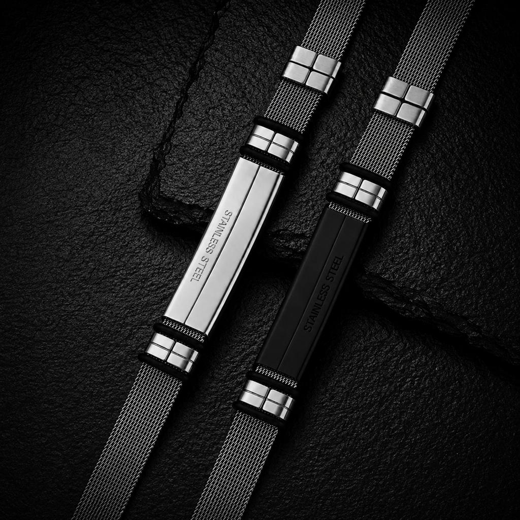 316L Stainless Steel Cross Mesh Watch Band Bracelet, Adjustable Christian Faith Wristband, Hypoallergenic Religious Jewelry