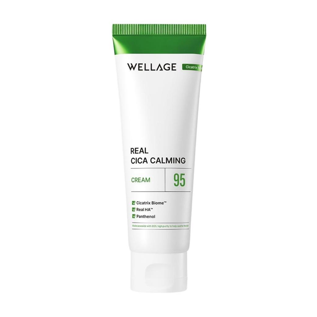 WELLAGE Real Cica Calming 95 Cream Soothing Hydration 50ml Korean Face Moisturizer