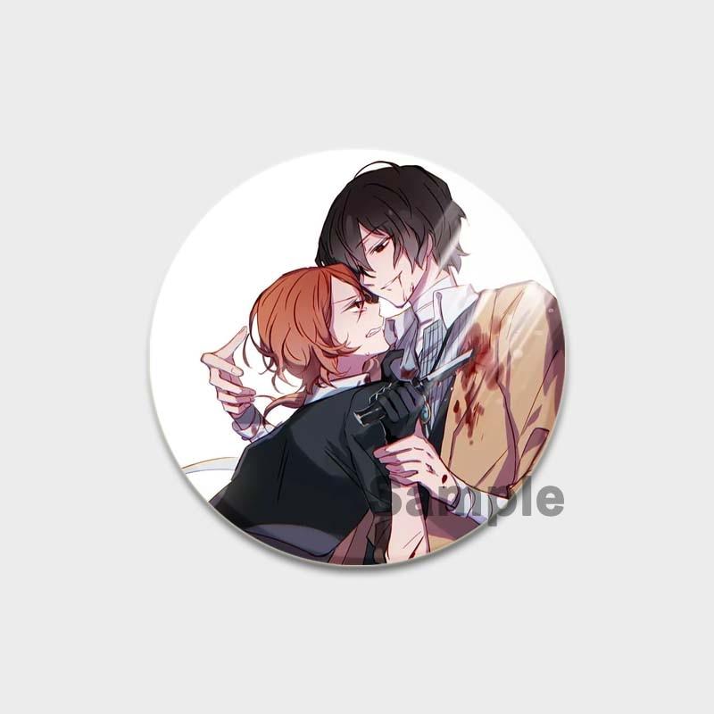 58 мм 58 мм аниме Бунго Бродячие собаки значок для косплея милая брошь Накадзима Ацуши коллекция Дазай Осаму эмалированные булавки для одежды на рюкзак