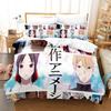 Постельное белье Kaguya Sama Love Is War 3 предмета Полный набор с принтом персонажей аниме Кагуя-сама: Любовь — это война Все размеры Настраиваемый Для фанатов аниме