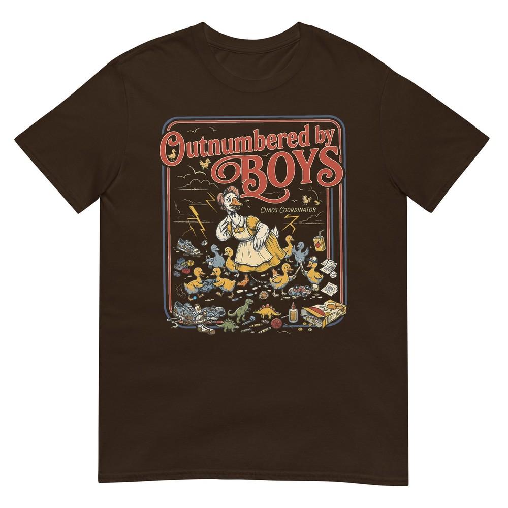 Outnumbered By Boys Goose Funny Boy Mom Life Meme Tshirt