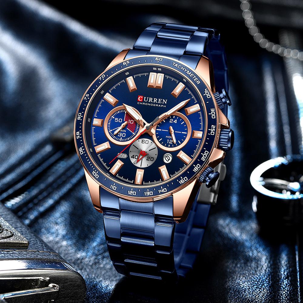 CURREN 8418 Luxury Men Quartz Wrist Watches Custom Men's Stainless Steel Band Strap Wristwatches for Man