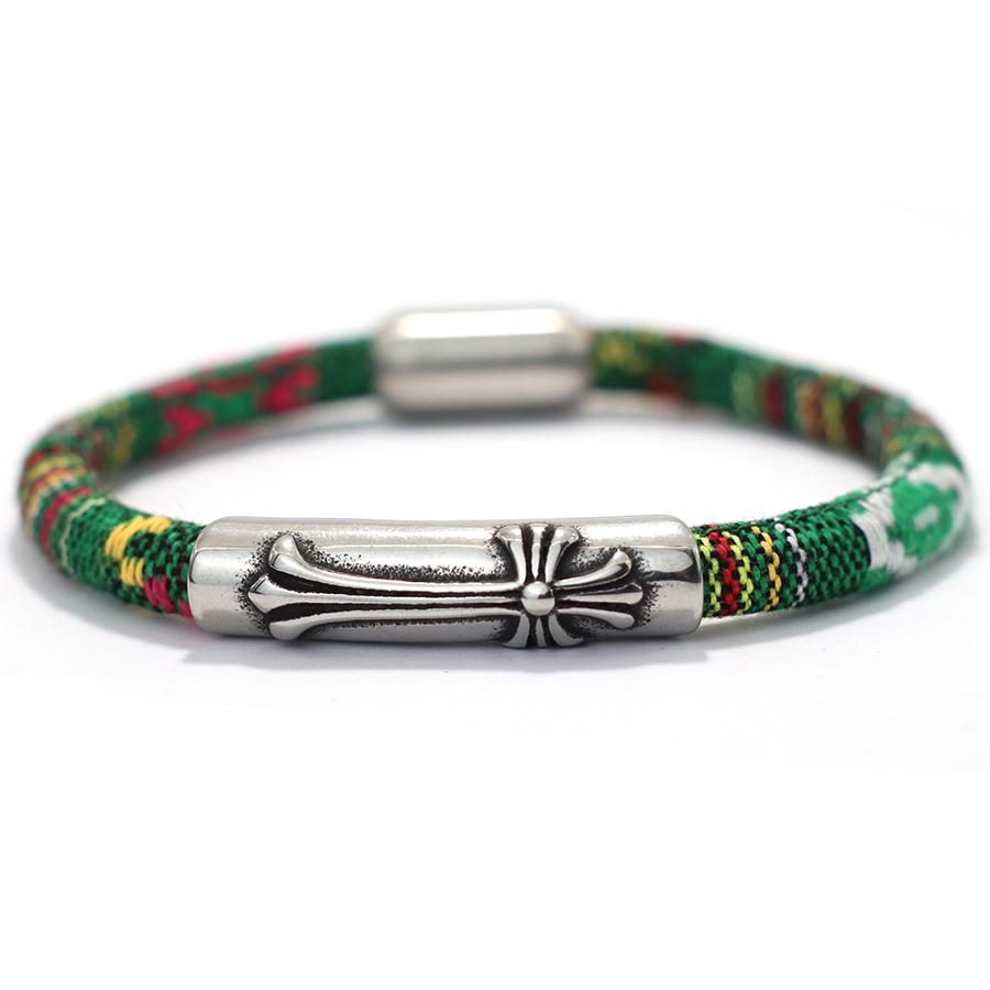 Готический крест двухсторонний вышитый браслет в этническом стиле бохо разноцветная тканевая веревка радуга дружба ювелирные изделия для мужчин и женщин