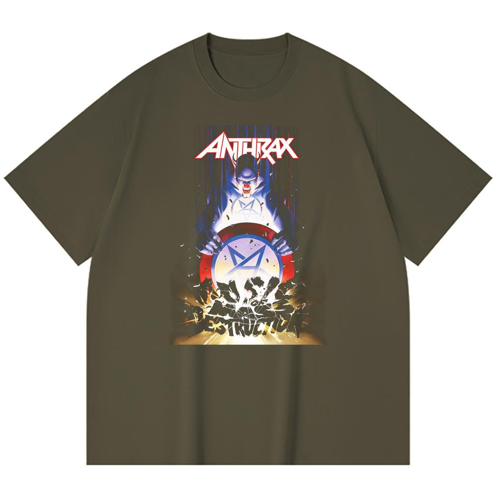 Хлопковая футболка плотностью 230 г/м² 100% Хлопок Heavy Metal Футболка с принтом рок-группы Популярная музыка Унисекс Тяжелая хлопковая футболка