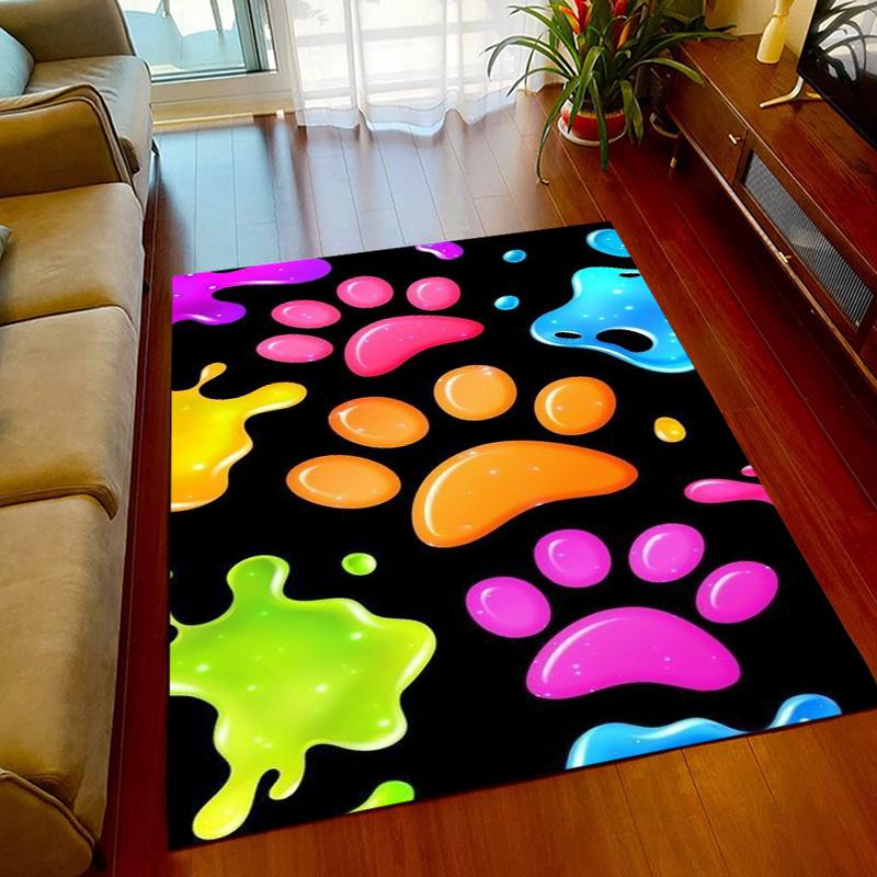 Pets Footprint Sole Series Area Rug Large,Carpet Rug for Living Room Bedroom Doormat Decoration,kids Non-slip Floor Mat Sofa