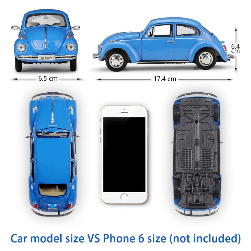 Масштаб 1/24 Welly Volkswagen Beetle, модель автомобиля из сплава, литье под давлением, металлические игрушечные автомобили, модель автомобиля, коллекция высокой имитации, детские подарки