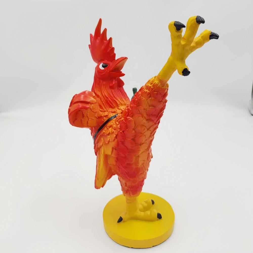 Resin Rooster Sculpture Funny Animal Miniatures Figurine Drunken Kung Fu Chicken Statue Gift