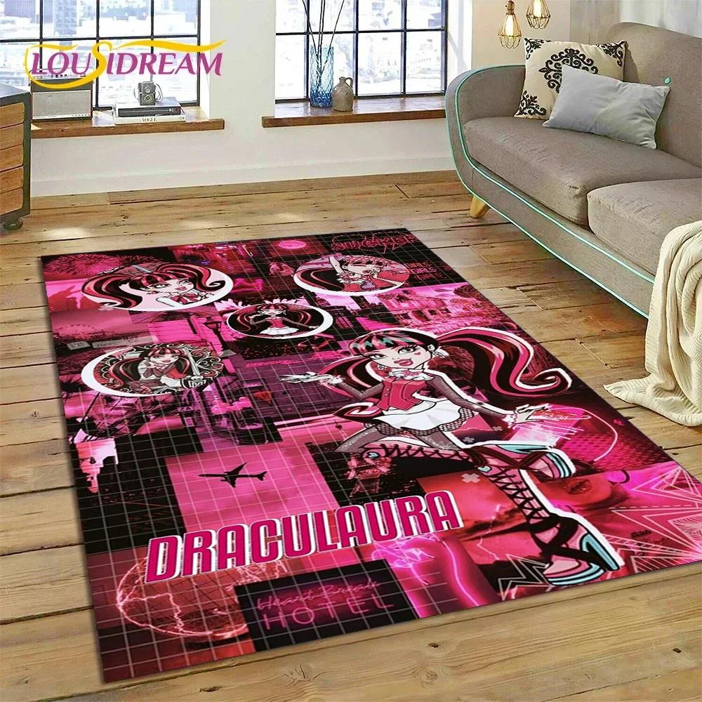 Мультяшный ковер-дорожка Monster High Draculaura Вампир для спальни, гостиной, дома, украшение для дивана, детский игровой большой декоративный коврик для пола