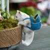 Милые фигурки кошек, подвесная статуэтка животного, цветочный горшок из смолы, подвесная скульптура лазающего кролика, садовое горшечное растение, украшение
