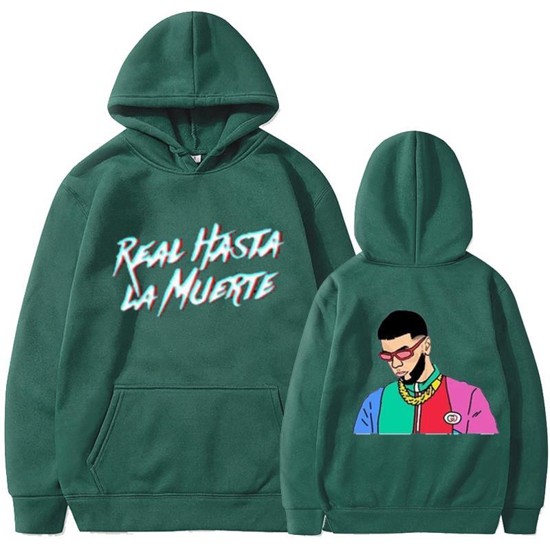 Толстовки с принтом Anuel AA, толстовка, пальто, повседневный спортивный костюм Real Hasta La Muerte, костюм унисекс, женская одежда, пуловер с капюшоном в стиле аниме
