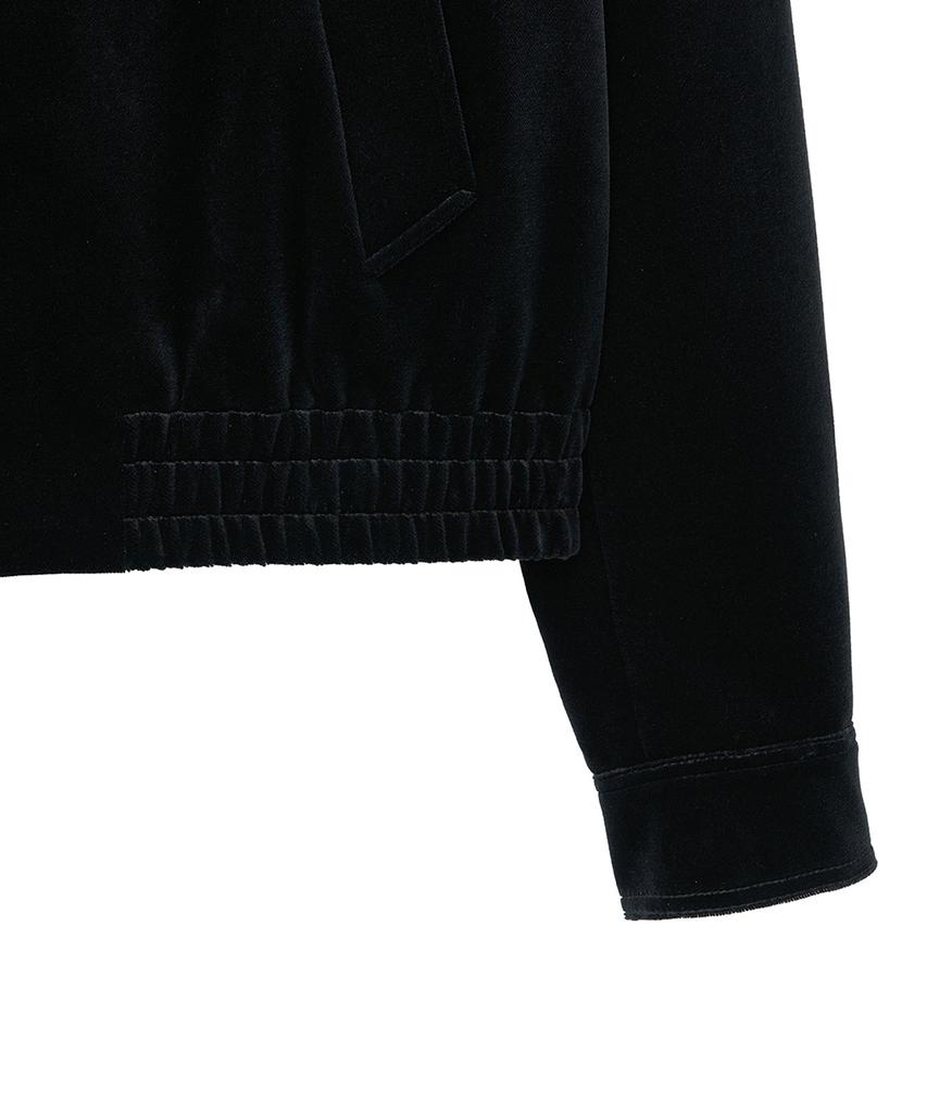Noirer Velvet Western Crop Blouson (Black)