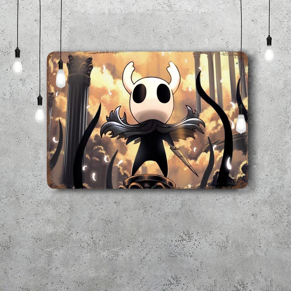 Постер с декором Hollow Knight Винтажная жестяная табличка Металлическая табличка Декоративная табличка для паба Бара Мужской пещеры Клуба Настенное украшение