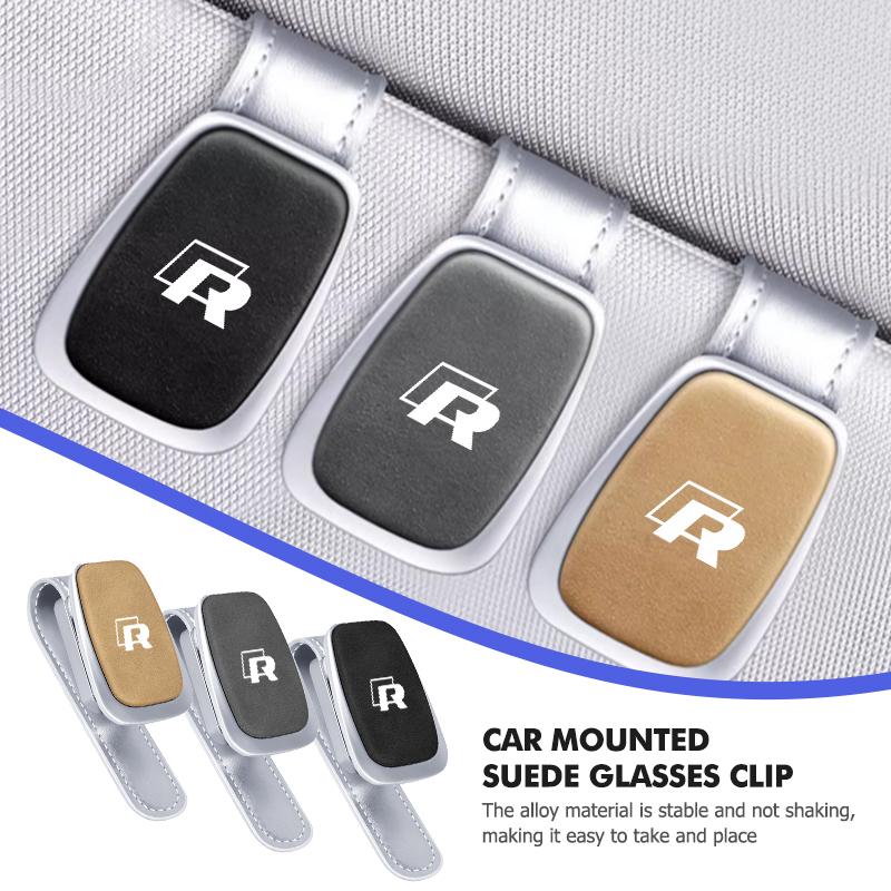 For Volkswagen VW Leather Car Visor Glasses Hanger Eyeglasses Storage Holder Golf Polo 4 5 6 Passat B5 B6 B7 CC Jetta Tiguan zr6