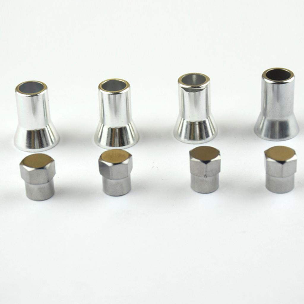 Tire Valve Caps with Chrome Sleeve Cover TPMS Compatible Wheel Stem Dustproof for American Cars Ventilation Valves 4