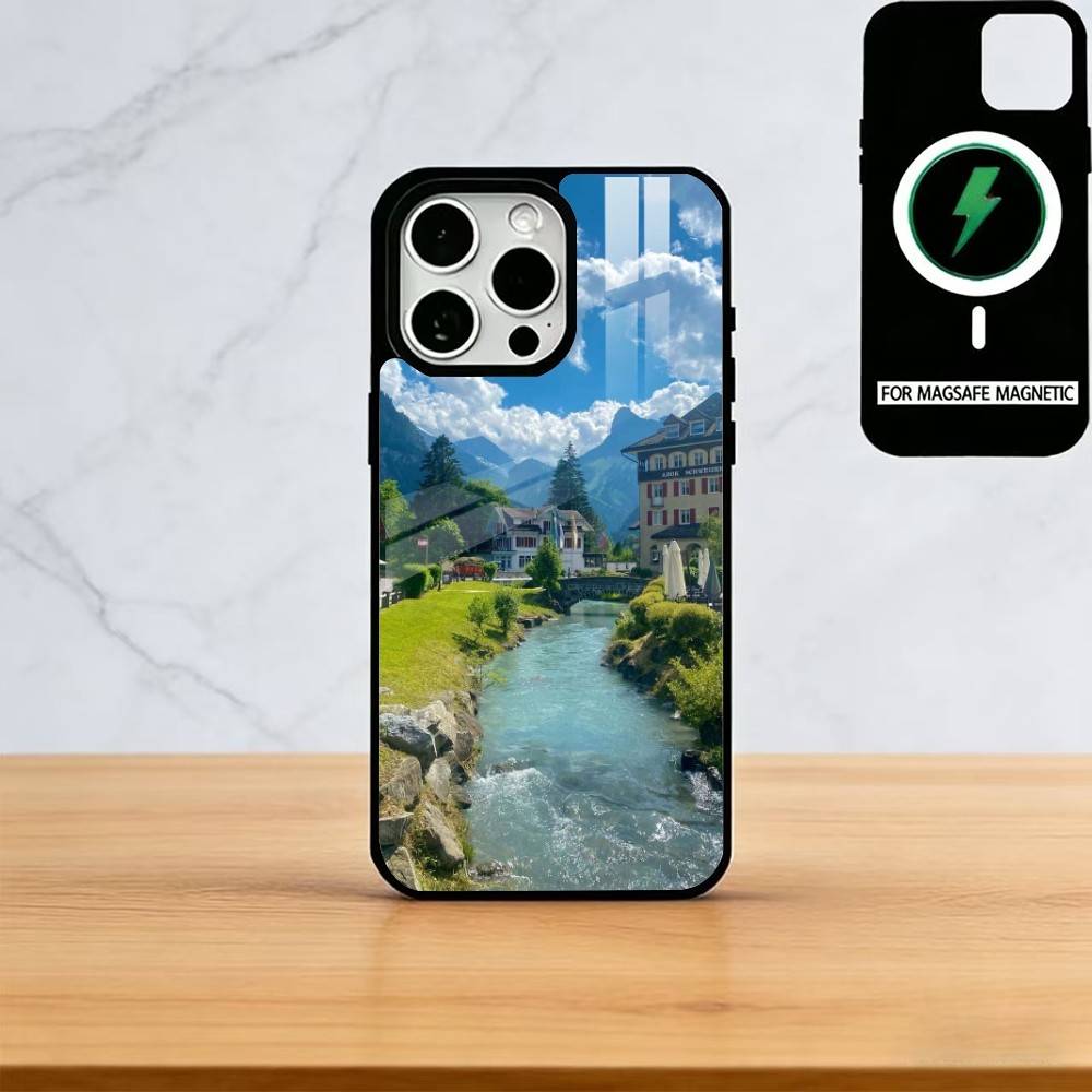 Великолепные Швейцарские Пейзажи Чехол для Телефона Для iPhone17,16,15,14,13,12,11 Plus,Pro Магнитный Для Magsafe Беспроводной Зарядки