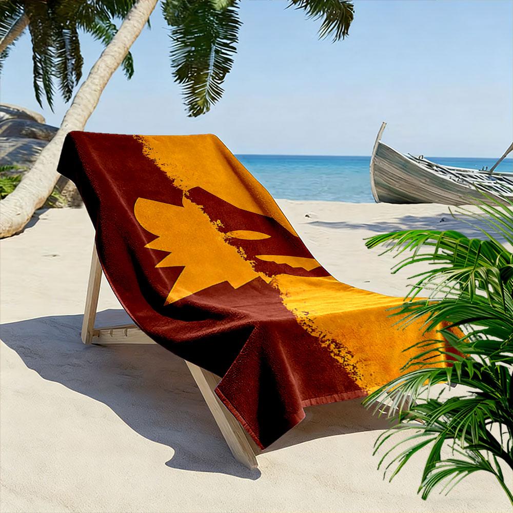 Wolf Symbol Two-Tone Beach Towel Beach Towel Quick-drying for Travel Outdoor Sports Jogging Beach and Swimming