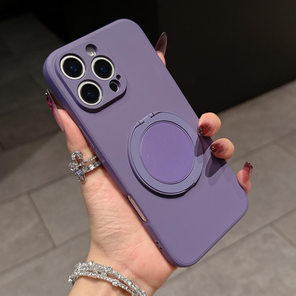 Чехол-подставка с вращением на 360° из жидкого силикона для iPhone 16 E 15 14 Plus 13 12 Mini 11 Pro Max с кольцом, подставкой-ножкой, держателем