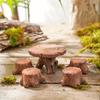 5Pcs Mini Tree Stumps Garden Art Accessories Resin Ornament, Gardening Landscape Accessories, Resin Creative Crafts Home Decoration