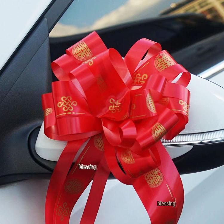 Свадебный автомобильный зеркальный бант с цветочным узором и подарочный букет цветов Циси
