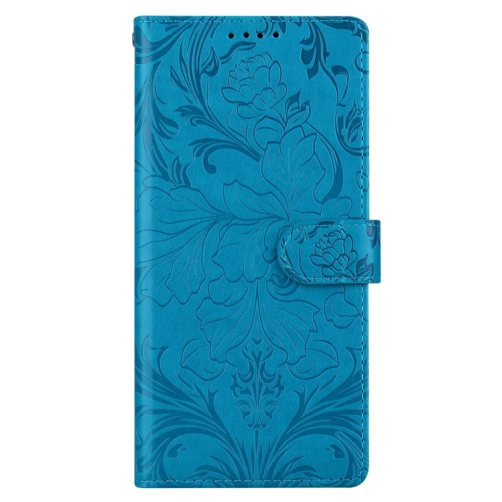 For iPhone 17 Pro Max Leather Case Imprinted Floral Pattern Wallet Stand Flip Phone Cover