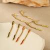 GEMCHIC Women's Snake Drop Earrings Stainless Steel Gold Plated CZ Statement Jewelry for Party