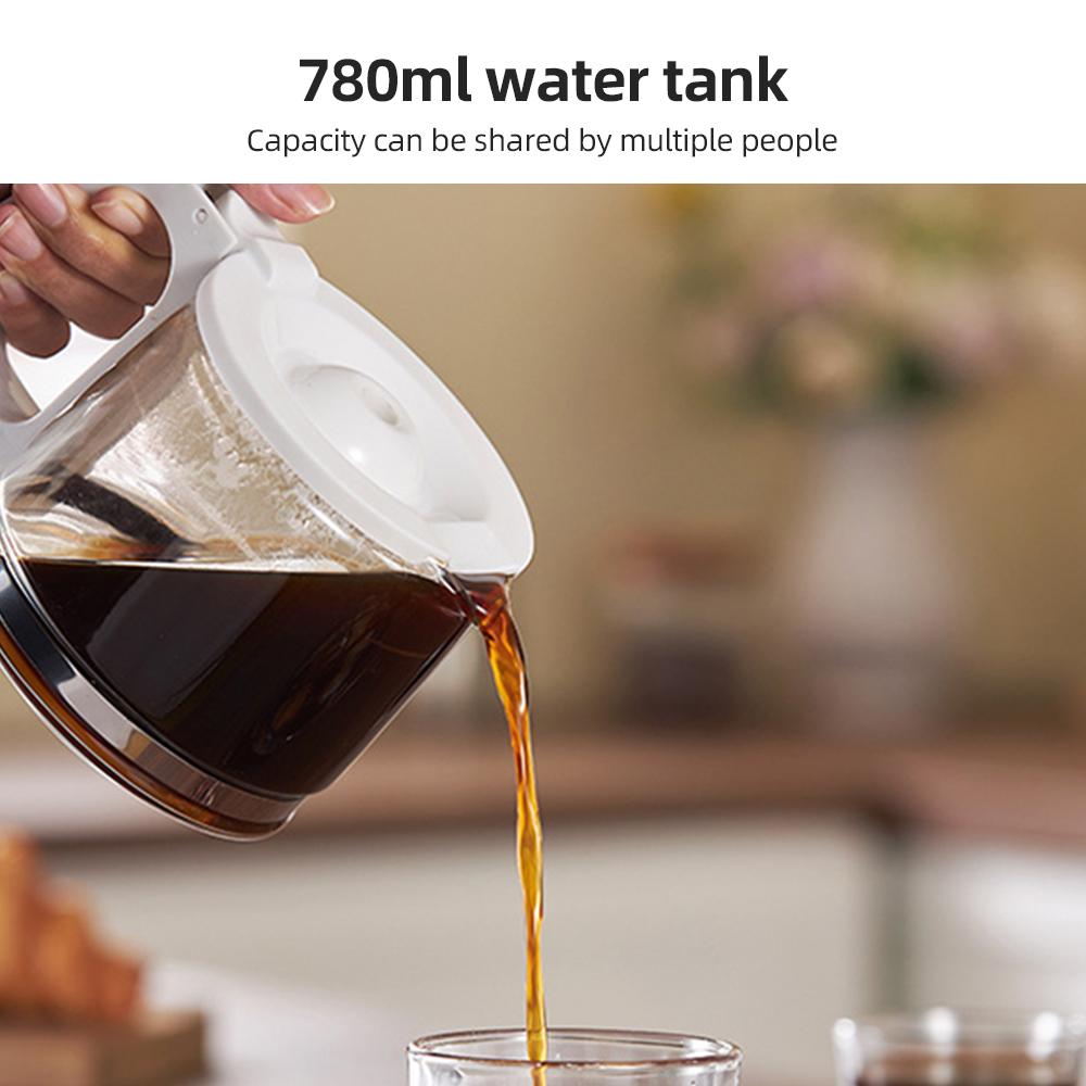 Капельная кофеварка, американская кофемашина на 5–10 чашек со встроенной кофемолкой, резервуар для воды на 780 мл, сохраняет тепло