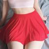 Sexy Translucent Mini Short Skirt Elastic Womens Pleated Skirt