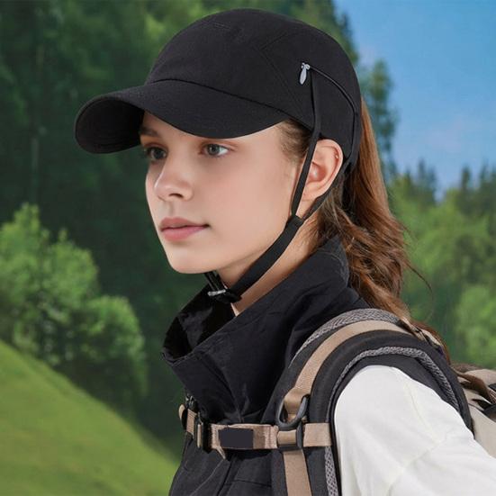 Sun Hat Adjustable Chin Straps Extended Brim Baseball Hat UV Blocking Windproof Outdoor Travel Riding Hat