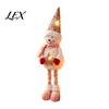 Retractable Long Leg Snowman Dolls Christmas Plush with Extendable Legs, Sequins Hat Holding Star Festive Party Supplies Doll, Standing Legs