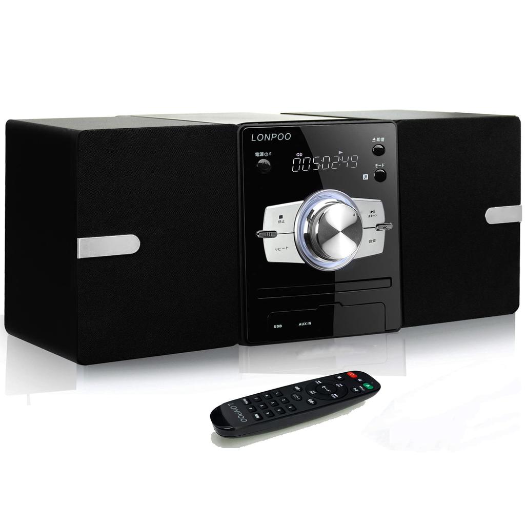 CD-плеер 30 Вт CD-стереосистема Мини-компонент FM-радио Bluetooth-совместимый вход Разъем для наушников Японская кнопка Японский пульт дистанционного управления USB/AUX