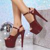 Liyke Модель Подиум Женские Сексуальные 17 см Фетиш-Сандалии Платформа Открытый Носок Стриптизерша Танец На Пилоне Экстремальные Каблуки Свадебный Банкет Обувь