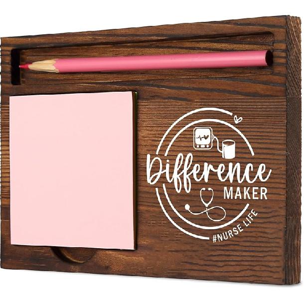 Secretary Difference Maker Self-Stick Note Pad Holder Gift for Administrative Professionals and Office Assistants, Durable and Stylish Desk