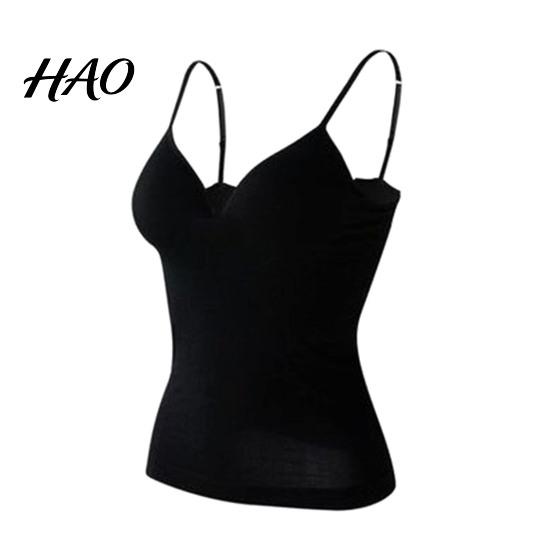 Sport Vest Padded Bra Top Spaghetti Strap Solid Color V-Neck Sleeveless Quick Drying Sling Slim Fit Sexy Bottoming Underwear for Women Tank