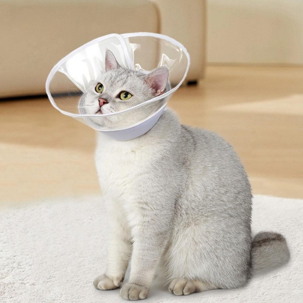 Soft Pet Protective Collar Clear Cat Elizabethan Ring Reusable Cat Recovery Cone Collar  for Neck
