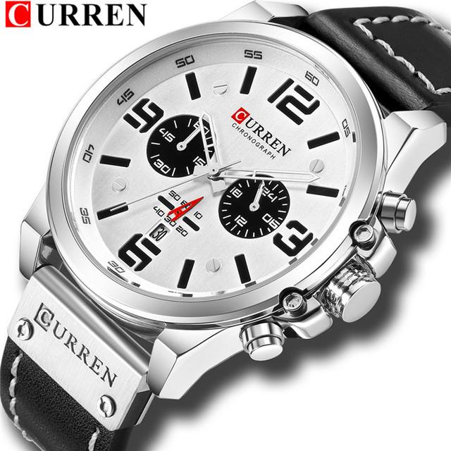 CURREN Новые мужские часы CURREN, лучший бренд класса люкс, мужские кварцевые наручные часы, мужские кожаные часы в стиле милитари, спортивные часы с датой, Relogio Masculino