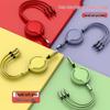 Retractable Liquid Silicone 3-in-1 Fast Charging Cable with Customizable Logo
