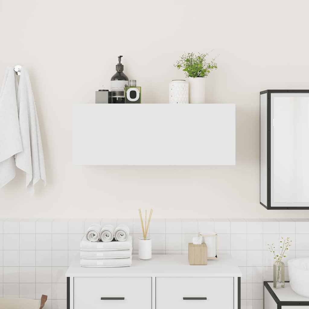 Bathroom Wall Cabinet White 80 x 25 x 30 cm Engineered Wood