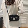 Women's bag 2025 new European and American fashion rivet shoulder bag ins niche design versatile messenger box bag