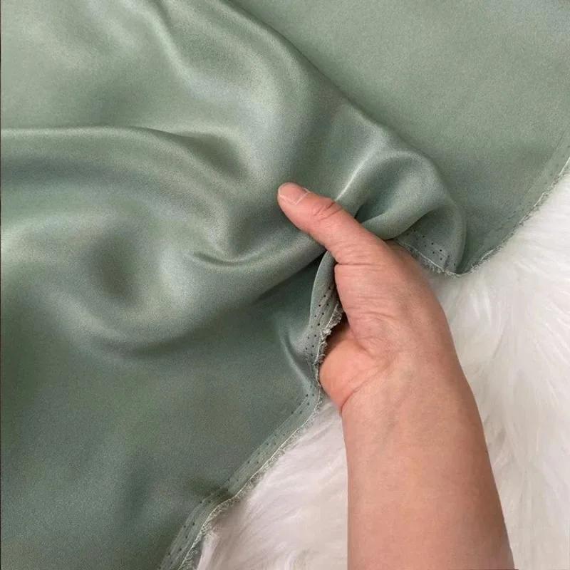 Однотонная 100% шелковая ткань Крэп де Шин 30 момми, тяжелый шелковый крэп, ткань для одежды, платьев, брюк